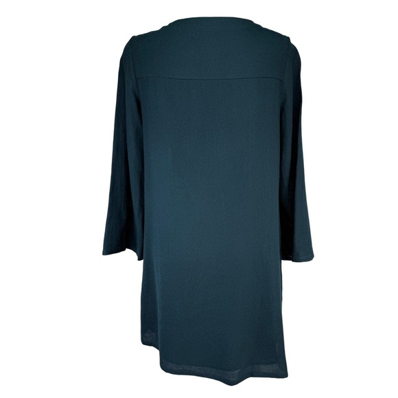 A.P.C. Rue Madame Paris Wool Bell Sleeve Box Pleat Dark Teal Mini Dress 38 - Picture 9 of 14